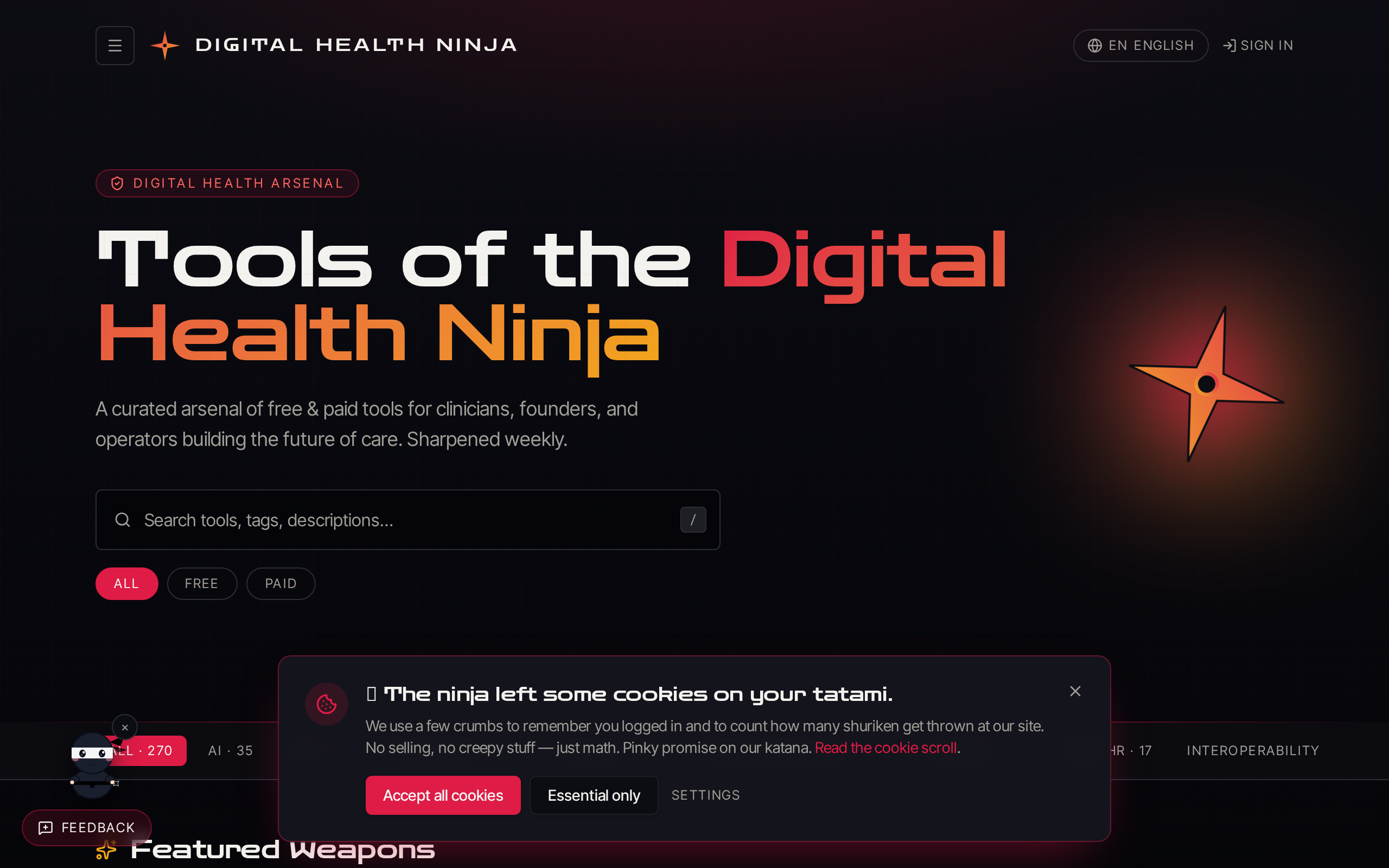 Screenshot of Digital Health Ninja